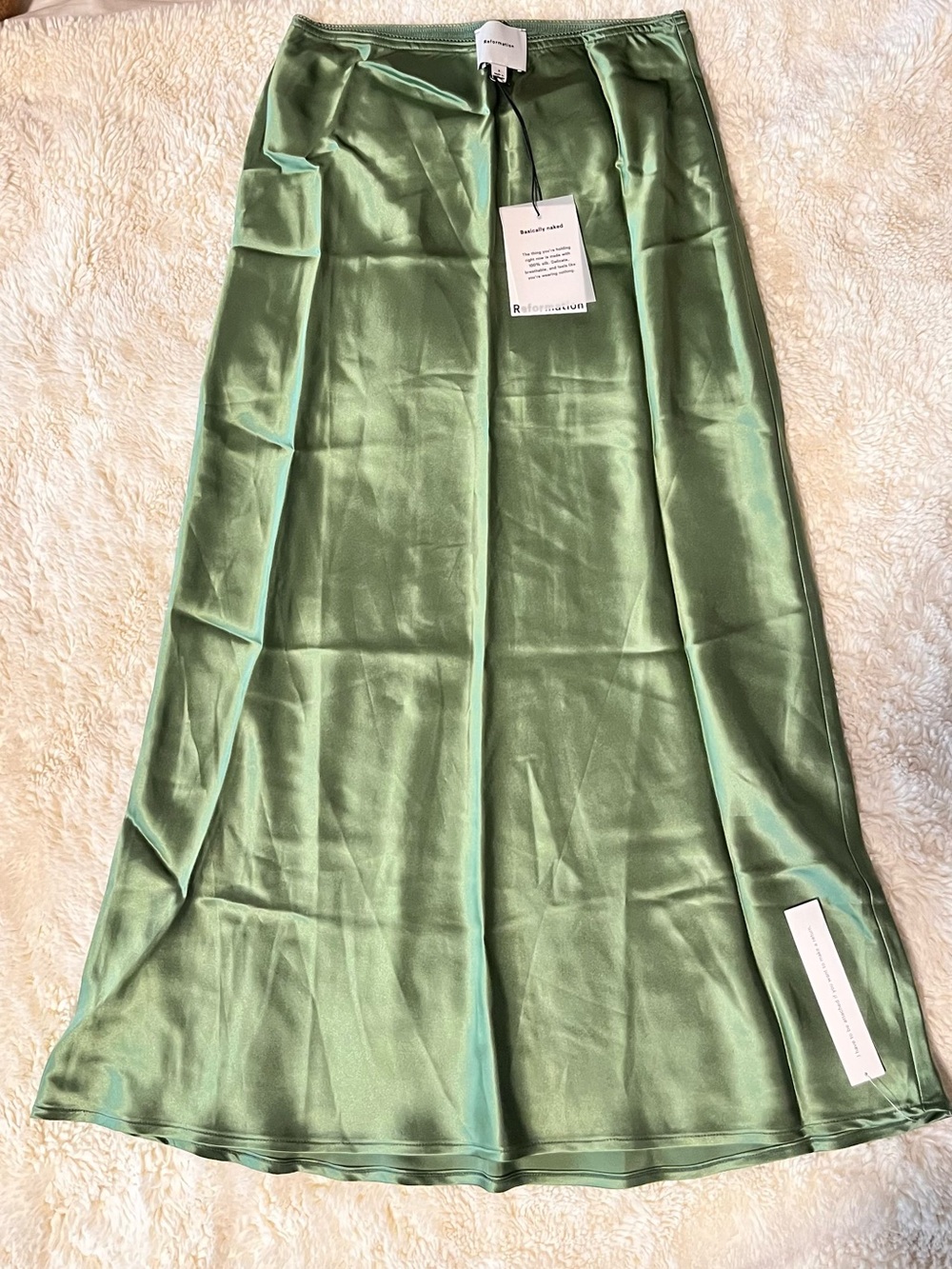 NEW NWT Reformation Layla Silk Skirt